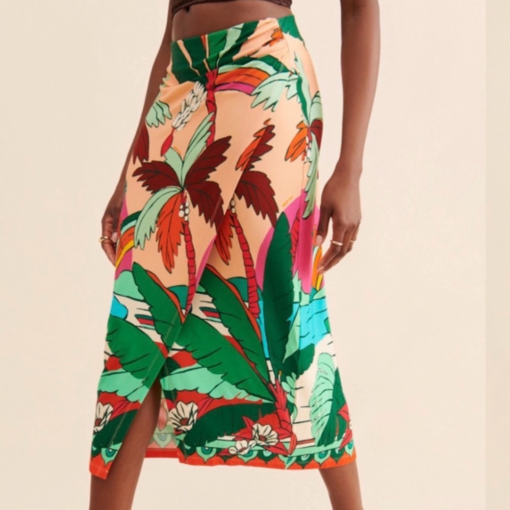 Anthropologie Farm Rio Printed Wrap Skirt XL